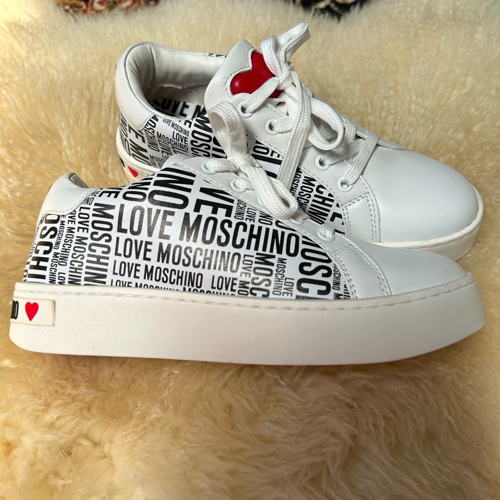 Love Moschino black and white sneakers. NWOT